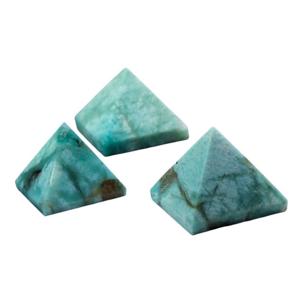 3 Sizes of Amazonite Crystal Pyramids Wholesale