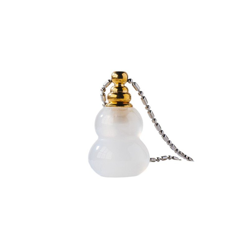3 Sizes of Gourd-Shaped Quartz Crystal Perfume Bottles Pendants Wholesale - W: 0.87 in(2.2 cm); H: 1.42 in(3.6 cm)