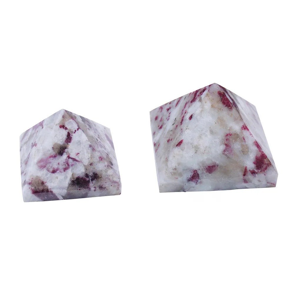 3 Sizes of Plum Blossom Tourmaline Crystal Pyramids Wholesale