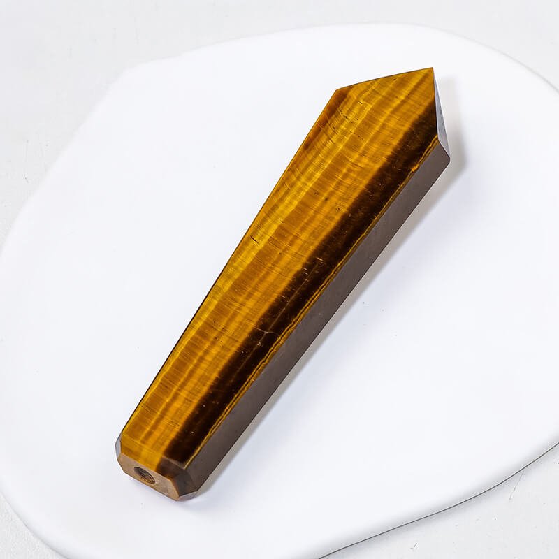 Natural Tiger’s Eye Classic Obelisk Crystal Pipe Wholesale 4.13 in (10.5 cm)