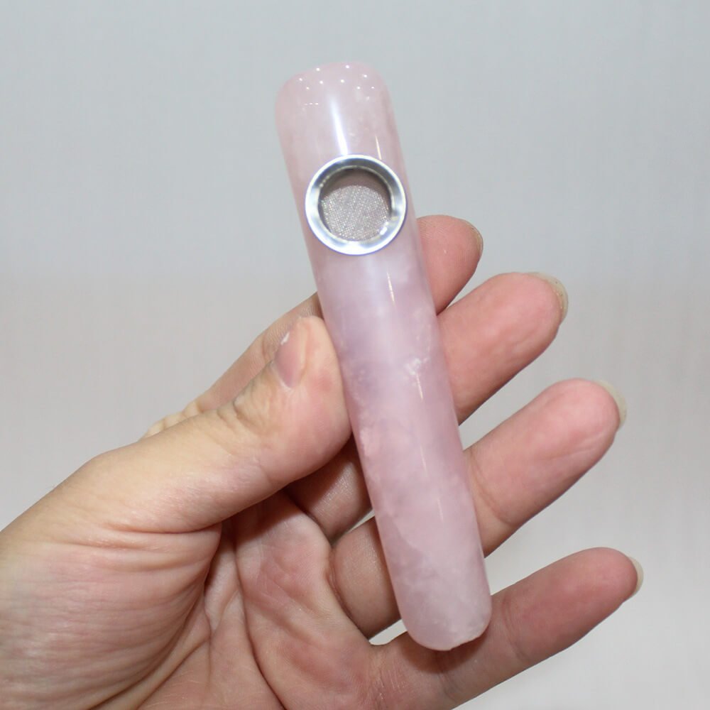 Rose Quartz Massage Stick Pipe 4.53 in