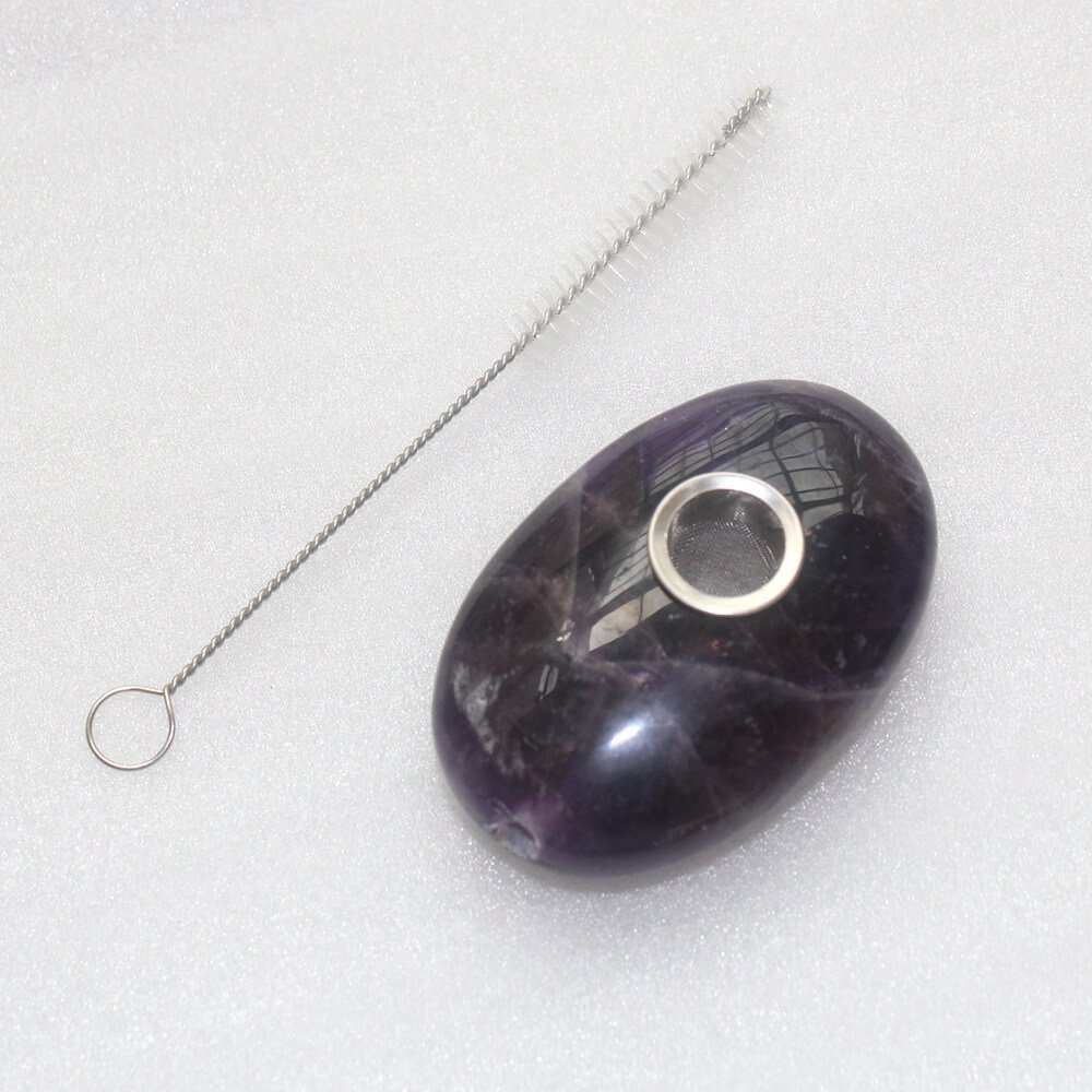 Amethyst Palm Stone Pipe 1.97 in
