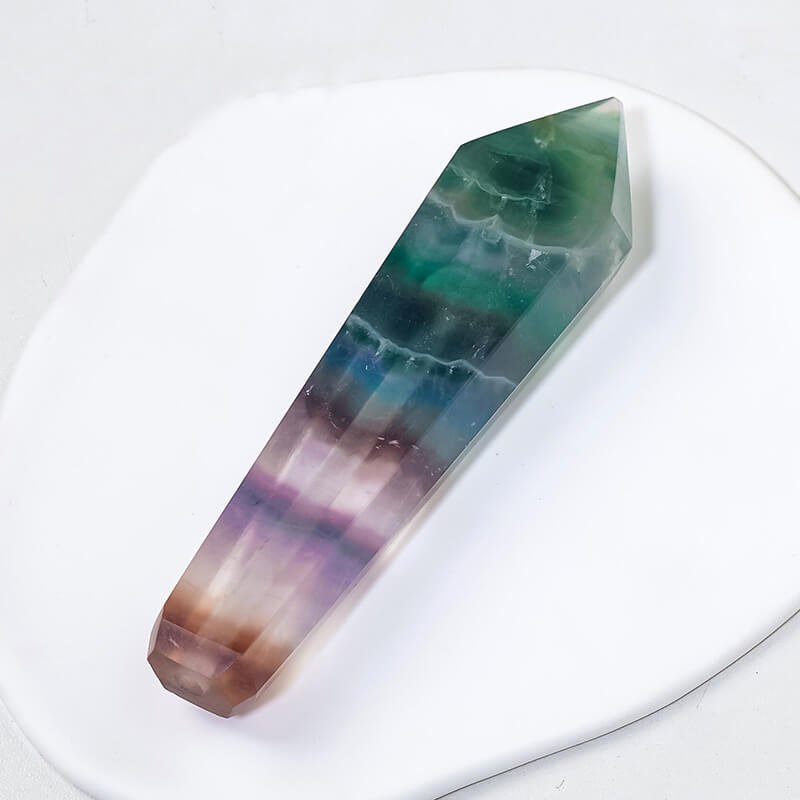 Natural Colorful Fluorite Classic Obelisk Crystal Pipe Wholesale 4.13 in (10.5 cm)