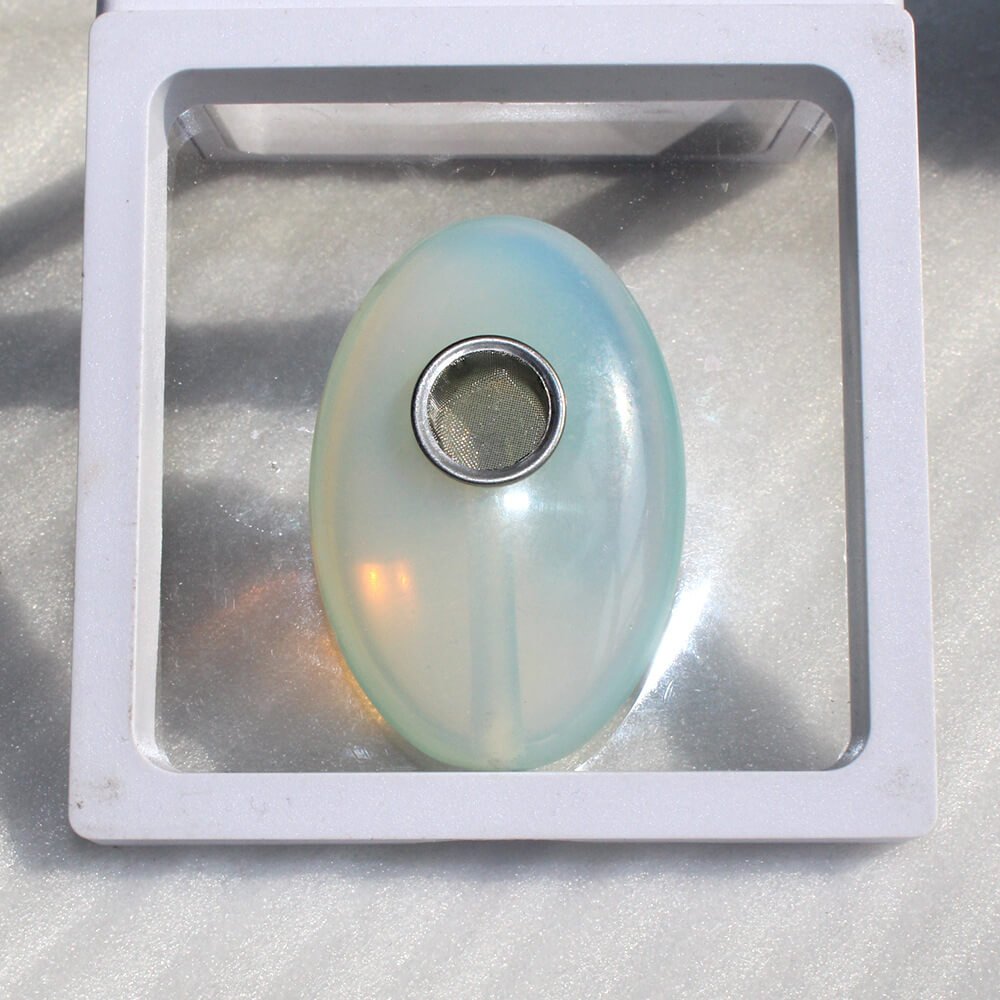 Opalite Palm Stone Pipe 1.97 in