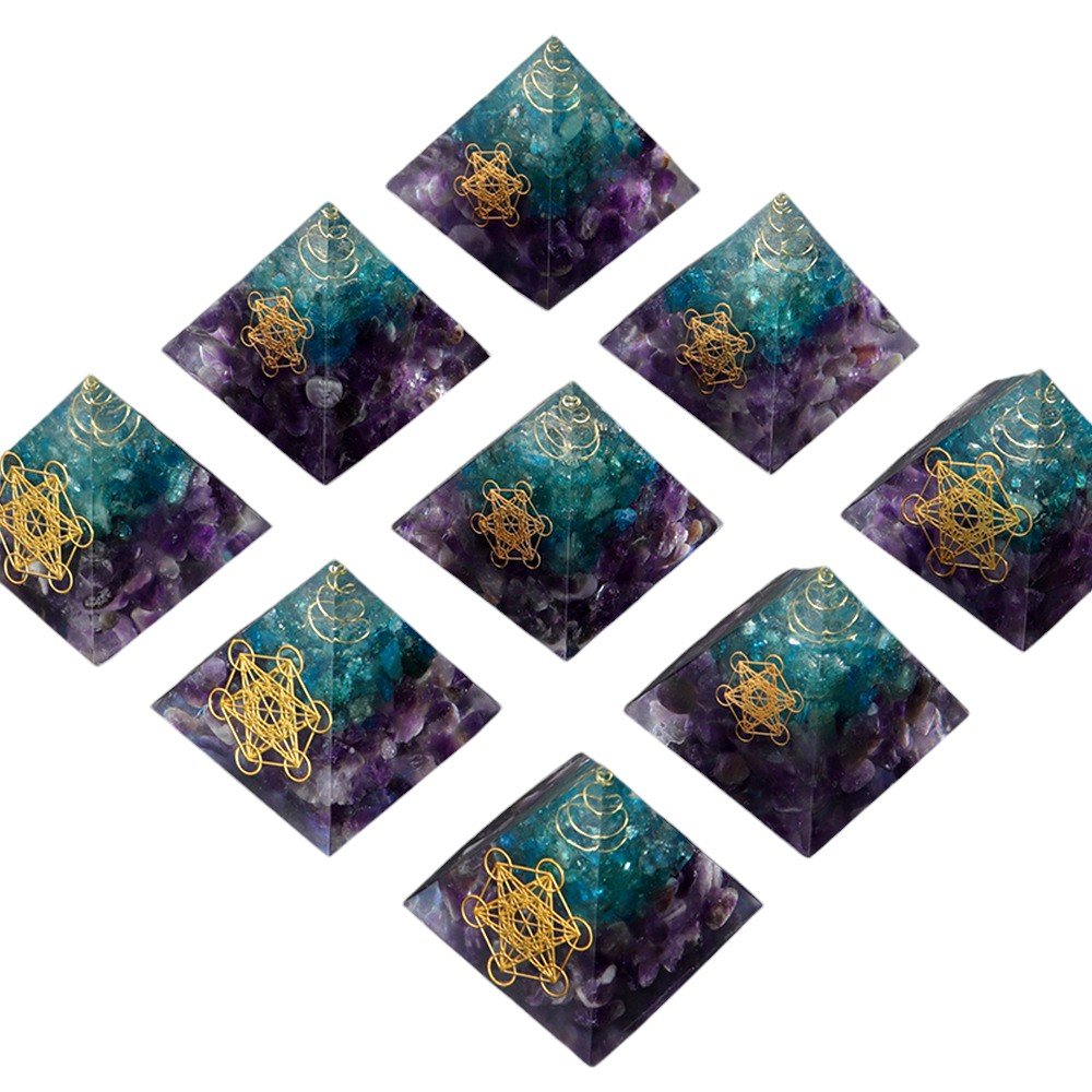Amethyst Energy Pyramid with Magic Circle 1.97 in Wholesale - 3