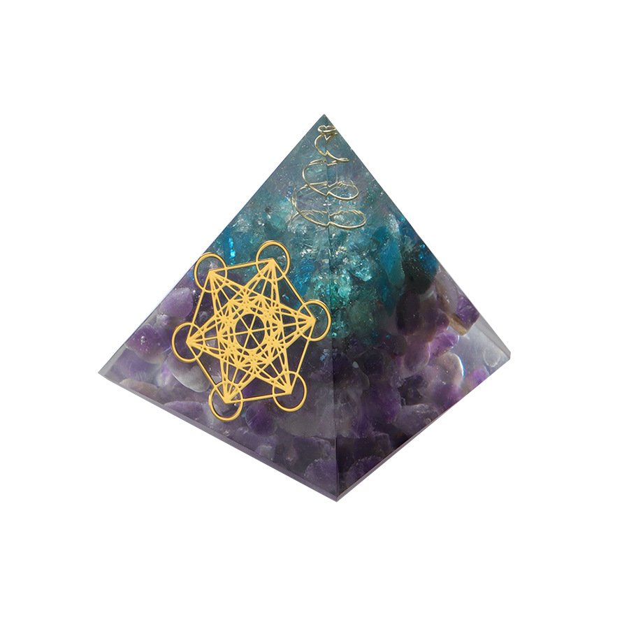 Amethyst Energy Pyramid with Magic Circle 1.97 in Wholesale