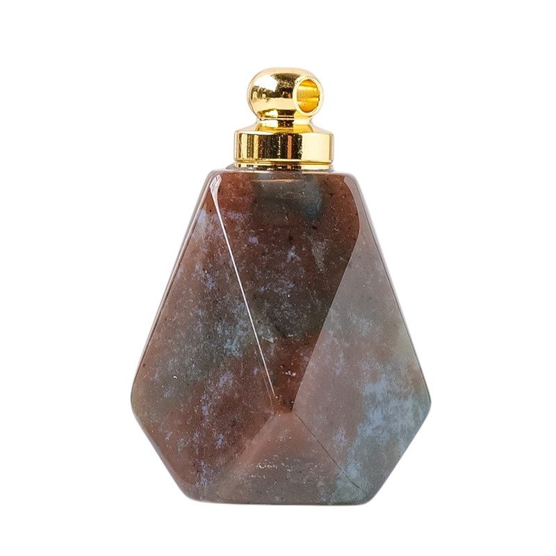 1.3 in Moss Agate Perfume Bottle Pendant Wholesale