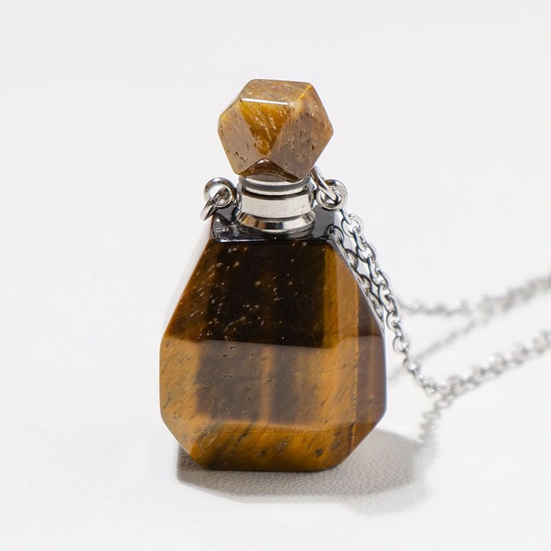 1.38 in Tiger Eye Perfume Bottle Pendant Bulk