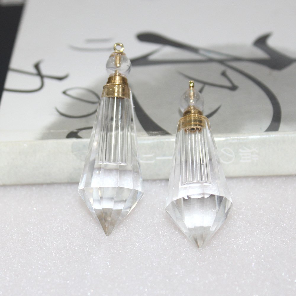 High-Quality Clear Quartz Pendulum Perfume Bottle Pendant 2.36 in Wholesale