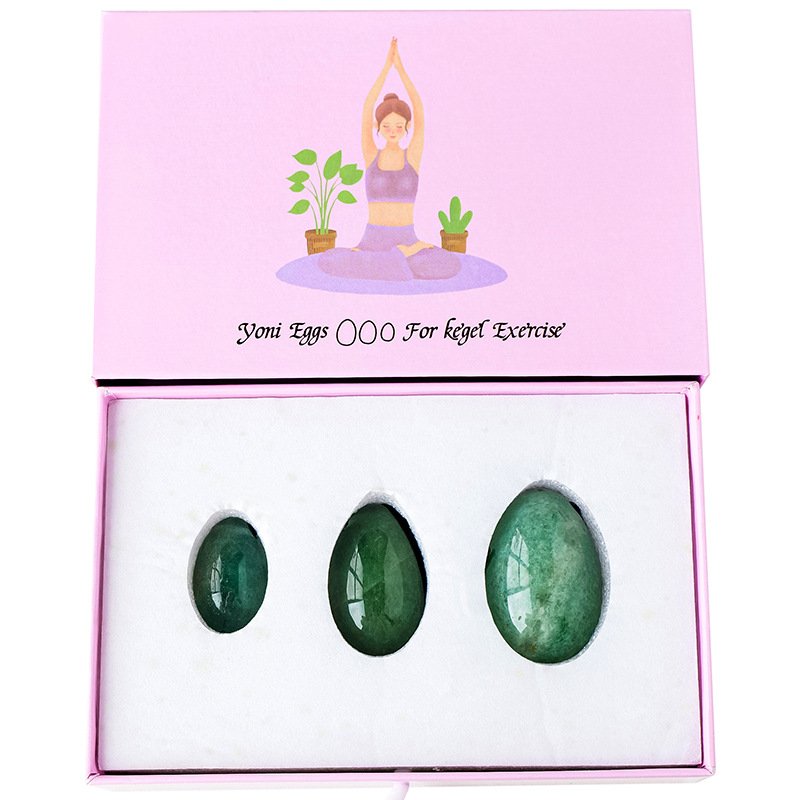 Aventurine Egg Gift Box Set 3.74 in