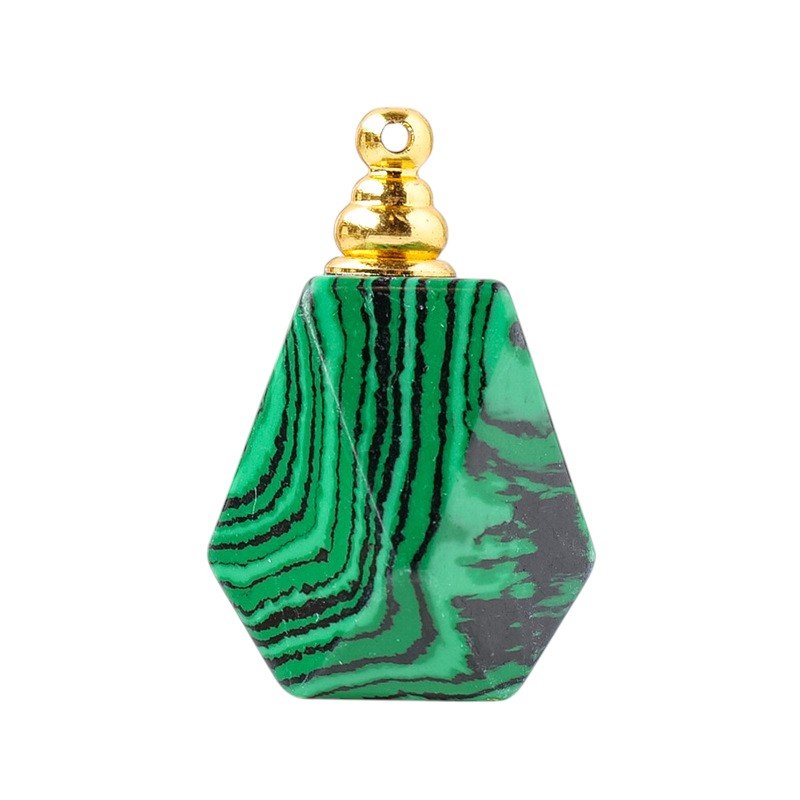 Malachite Perfume Bottle Pendant 1.3 in Bulk