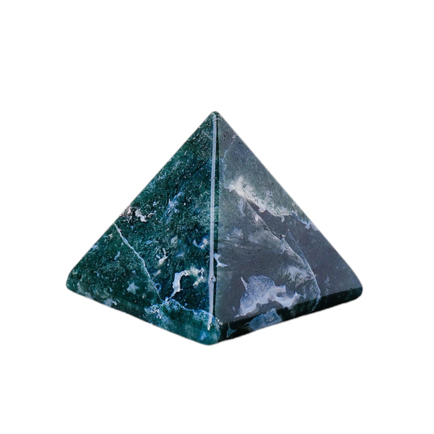Moss Agate Pyramid 1.57 in