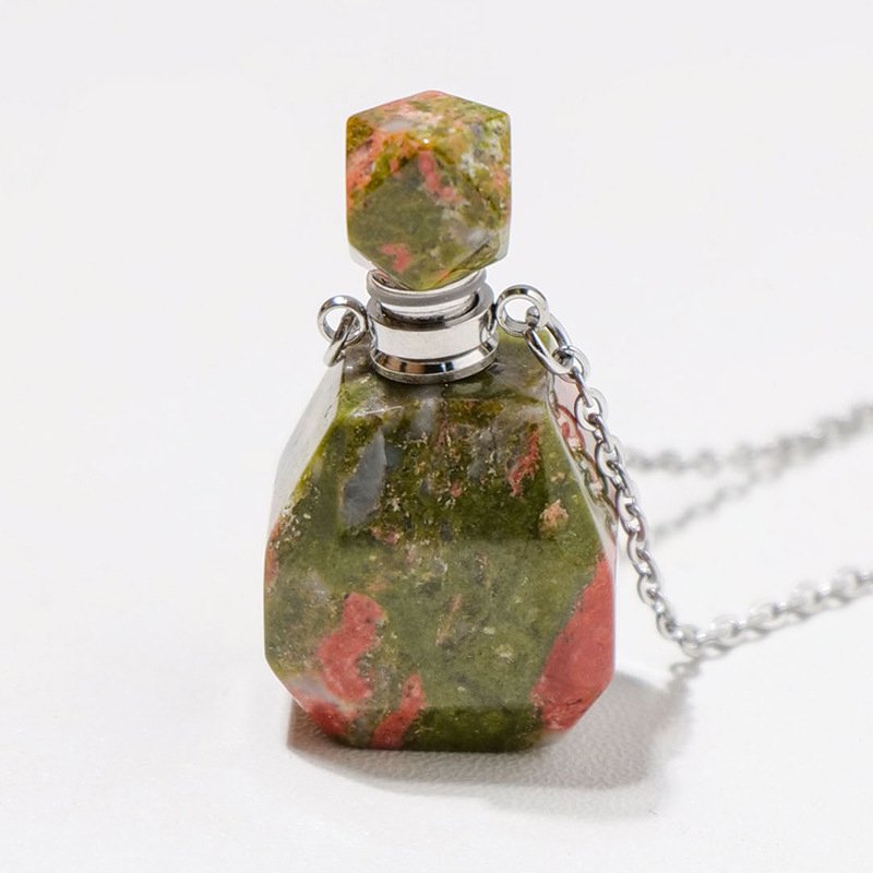Unakite Perfume Bottle Pendant 1.38 in Bulk