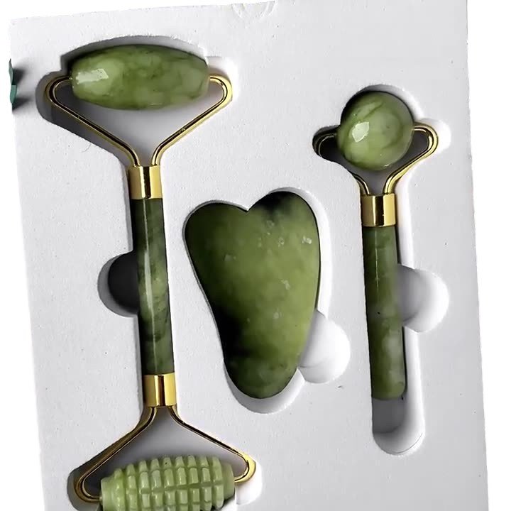 Natural Xiuyan Jade Face Roller and Gua Sha Gift Box Wholesale 5.51 in (14 cm) - 1