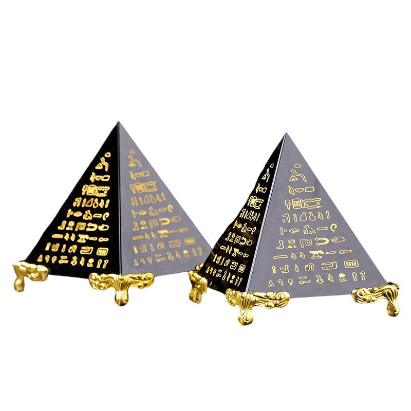Natural Black Obsidian Pyramid with Ancient Egyptian Inscriptions 2.36 in Wholesale - 2