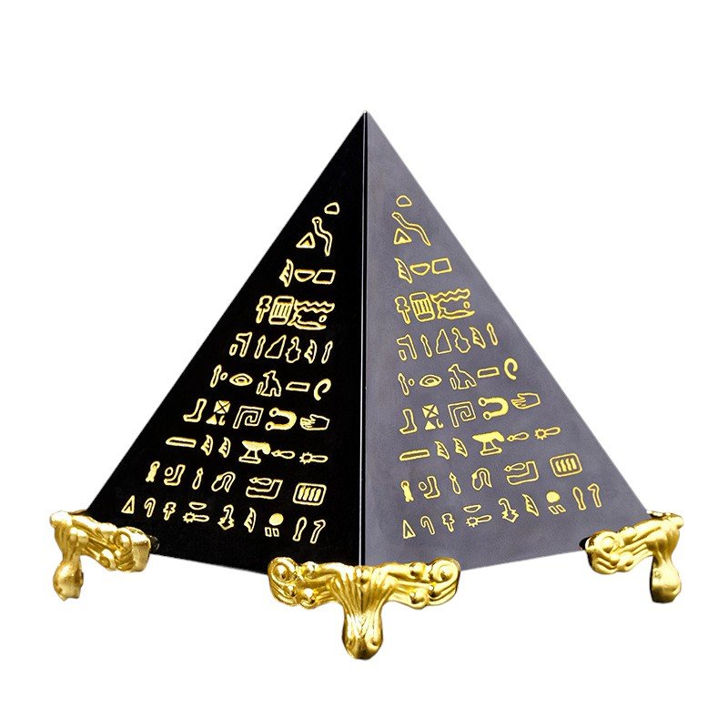 Natural Black Obsidian Pyramid with Ancient Egyptian Inscriptions 2.36 in Wholesale