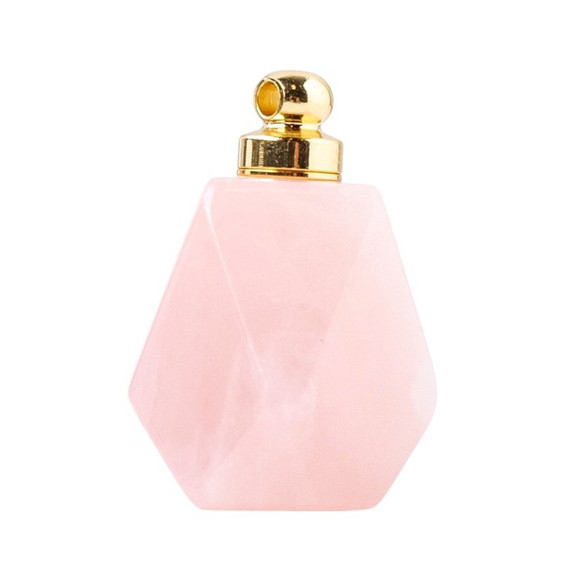 1.3 in Rose Quartz Perfume Bottle Pendant Bulk