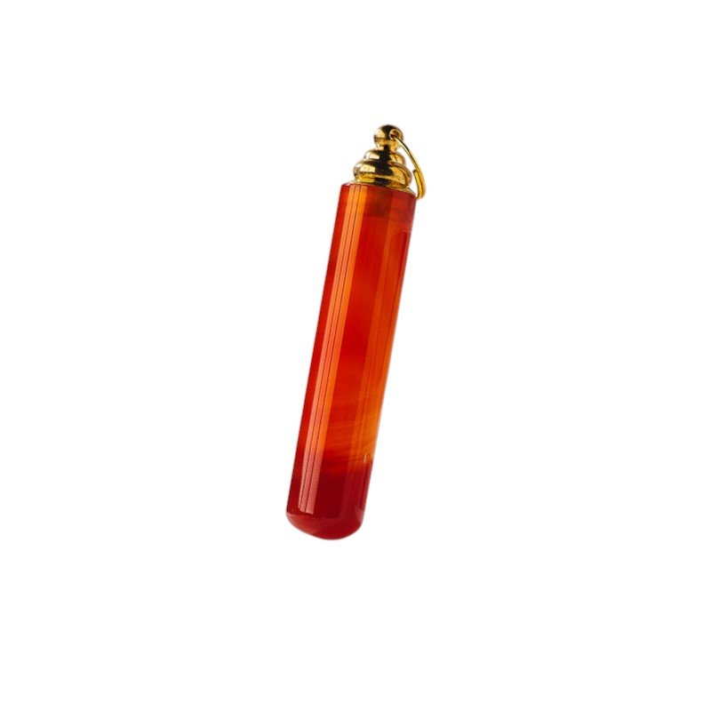 Natural Red Agate Stick-Shaped Crystal Perfume Bottle Pendant 2.64 in Wholesale