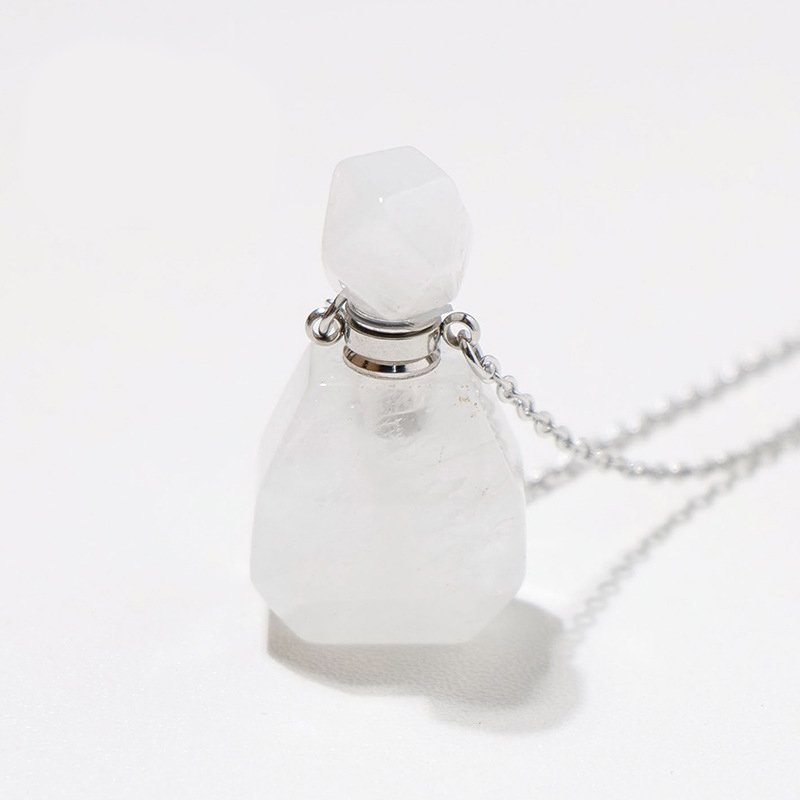 Clear Quartz Perfume Bottle Pendant 1.38 in Wholesale