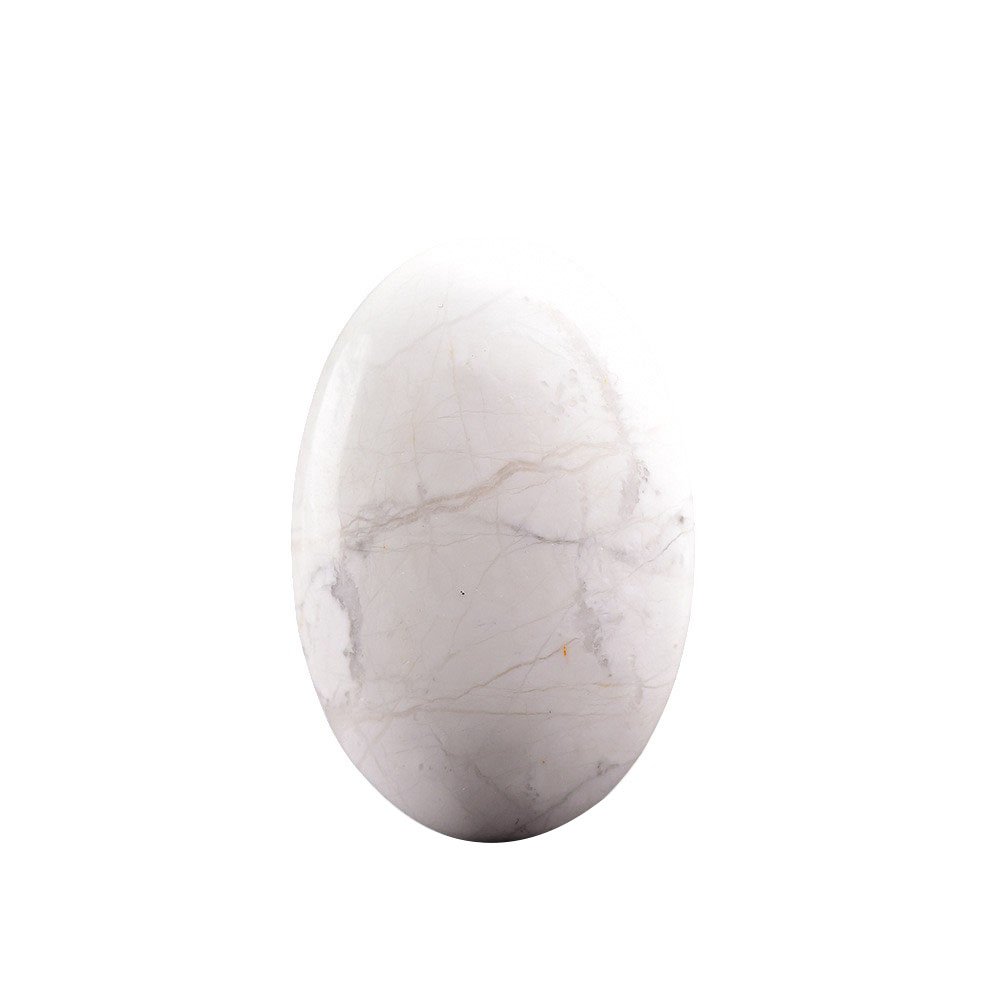 Howlite Palm Stone 2.36 in White 1.57 in