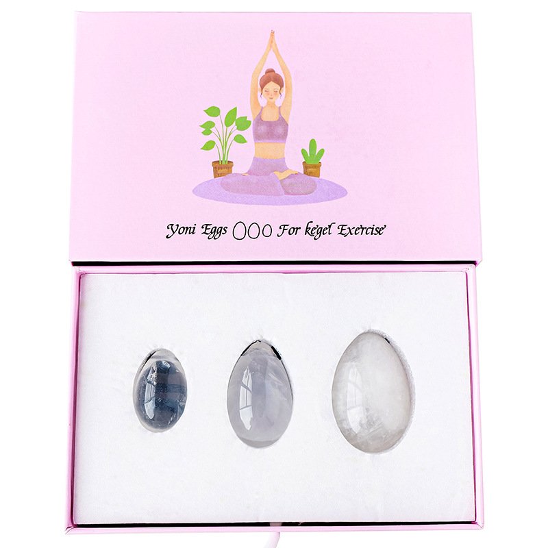 Clear Quartz Egg Gift Box Set 3.74 in