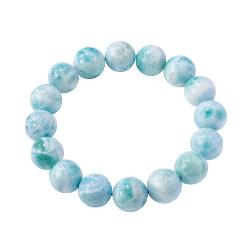 Natural Larimar Bead Bracelet Wholesale 0.28 in (0.7 cm)