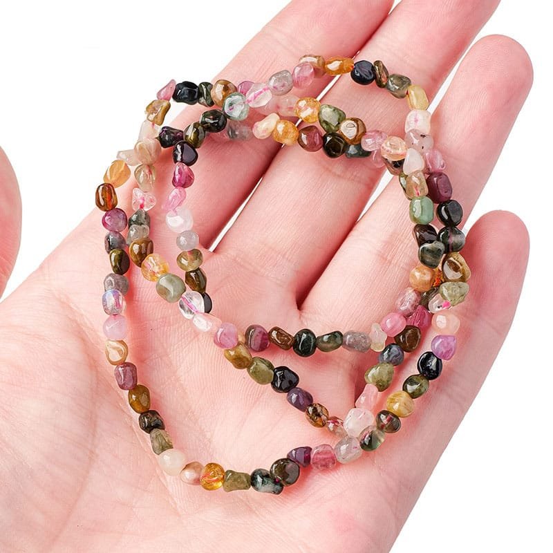 Natural Multicolor Tourmaline Chip Long Bracelet Wholesale 0.20 in (0.5 cm) - 1