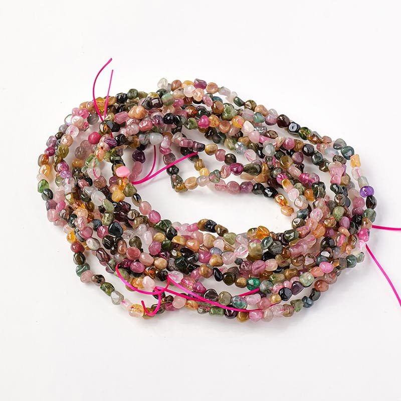 Natural Multicolor Tourmaline Chip Long Bracelet Wholesale 0.20 in (0.5 cm) - 2