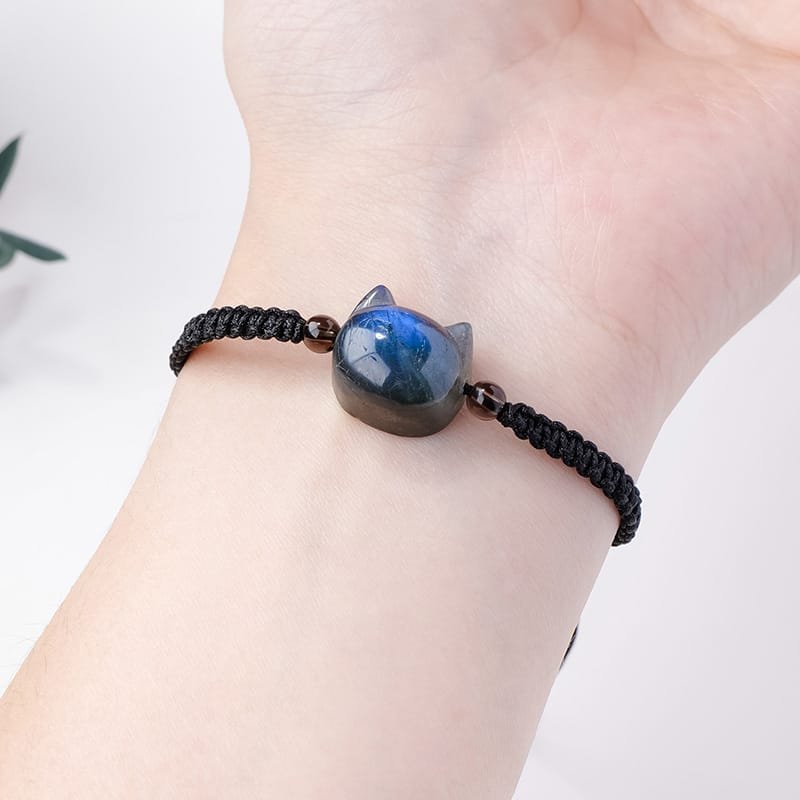 Natural Labradorite Cat Bracelet Wholesale 0.60 in (1.5 cm)