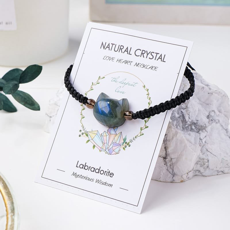Natural Labradorite Cat Bracelet Wholesale 0.60 in (1.5 cm) - 1