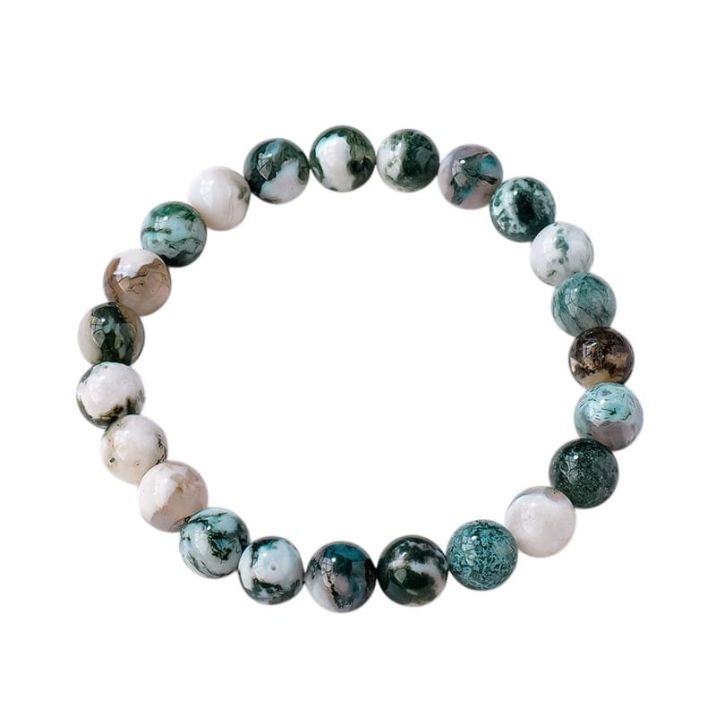 Moss Agate Bead Bracelet 0.30 in