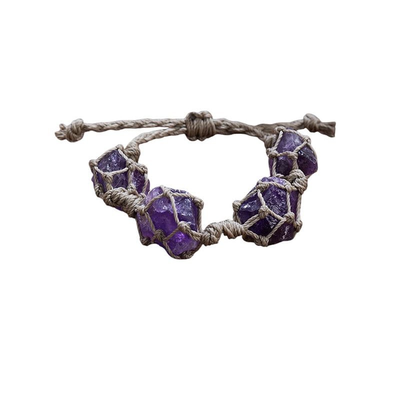 Amethyst Raw Stone Bracelet 0.79 in