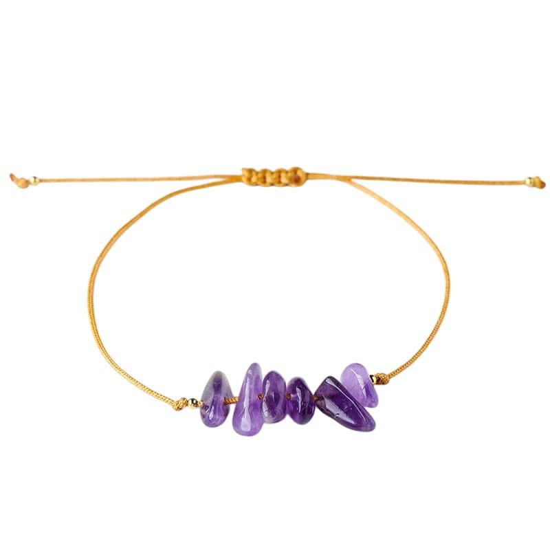 Amethyst Chip Bracelet 0.39 in Purple 0.02 lb