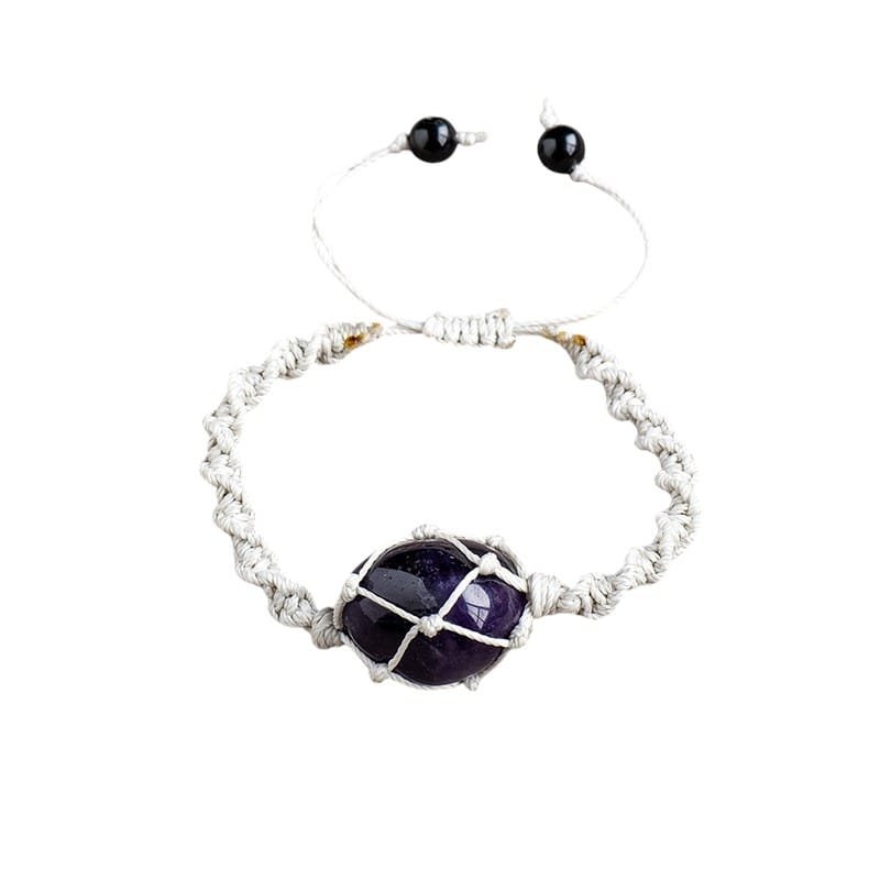 Amethyst Tumbled Stone Bracelet 1.18 in Wholesale
