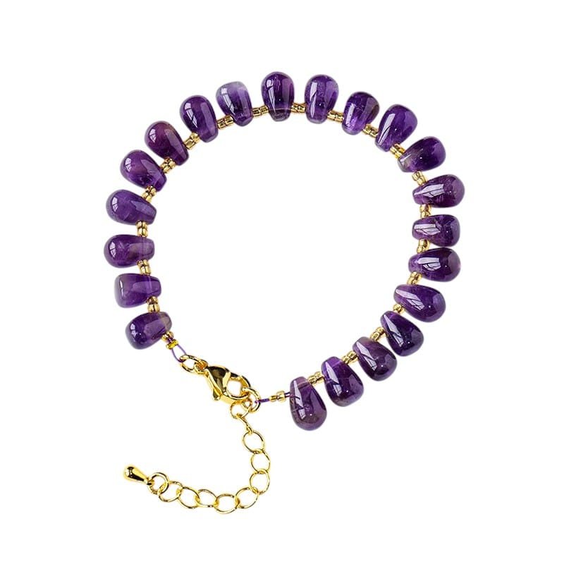 Natural Amethyst Teardrop Bracelet Wholesale 0.24 in (0.6 cm)