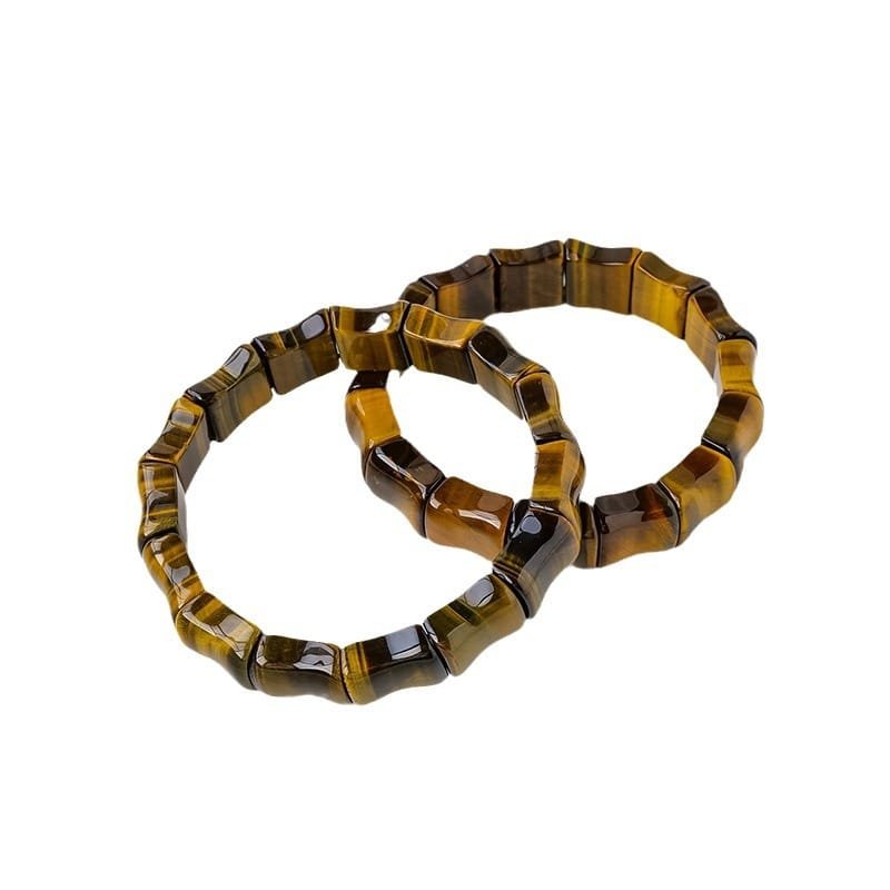 Natural Tiger's Eye Bamboo-Shaped Bracelet Wholesale 0.59 in (1.5 cm) - 1