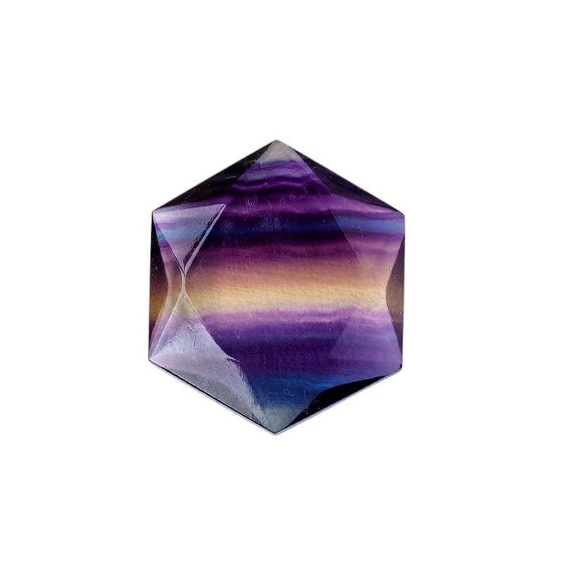 Fluorite Hexagram Carving 1.18 in
