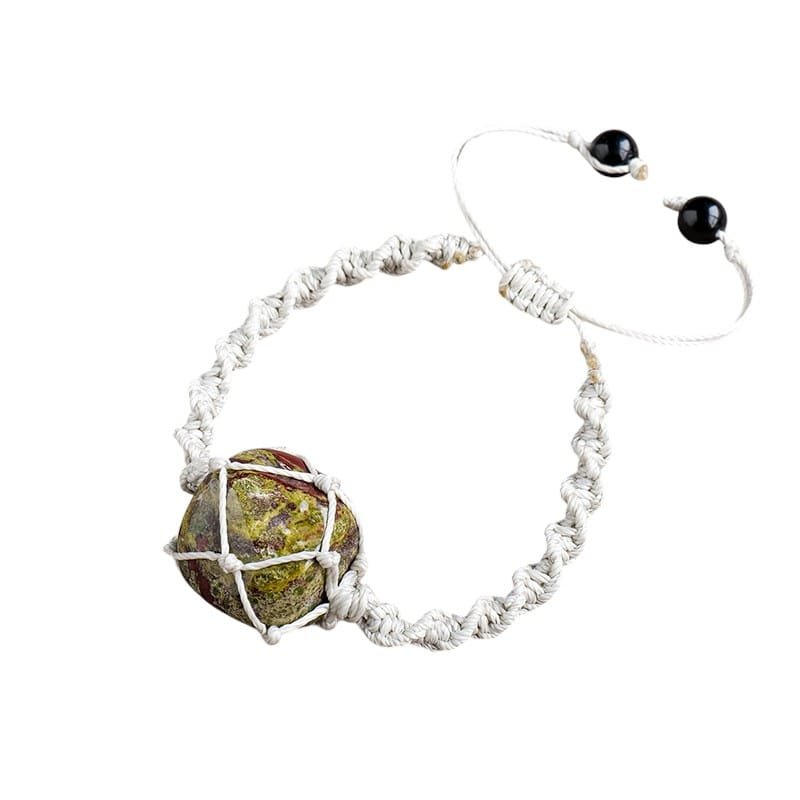 Dragon’s Blood Jasper Tumbled Stone Bracelet 1.18 in Wholesale