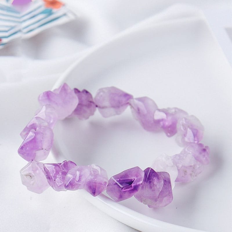 Natural Amethyst Raw Stone Bracelet Wholesale 0.39-0.59 in (1-1.5 cm)