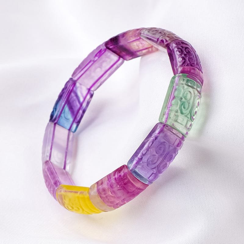 Natural Fluorite Nugget Bracelet Wholesale 0.79 in × 0.47 in (2 × 1.2 cm)