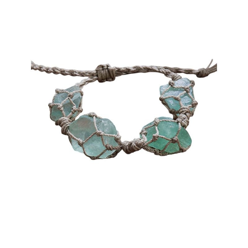 Fluorite Raw Stone Bracelet 0.79 in