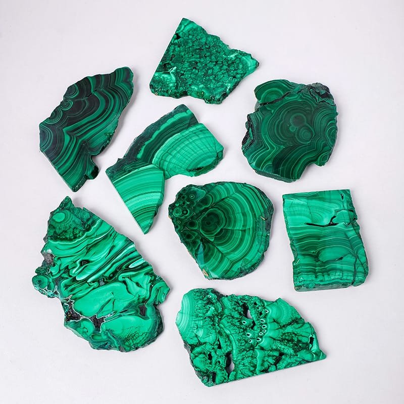 Malachite Slice 2.76-5.91 in Bulk