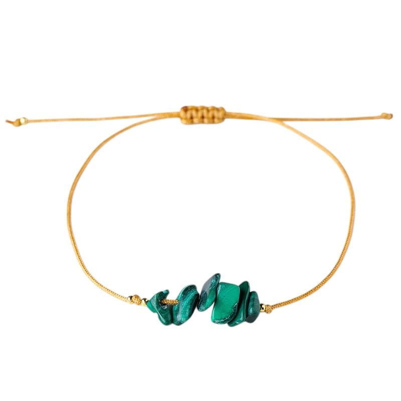 Malachite Chip Bracelet 0.39 in