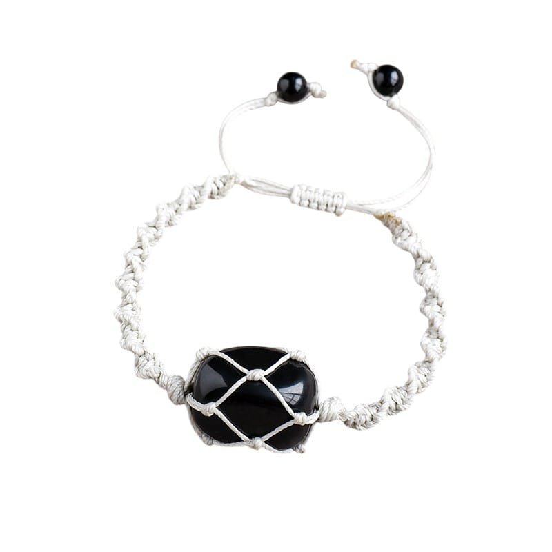 Obsidian Tumbled Stone Bracelet 1.18 in Wholesale