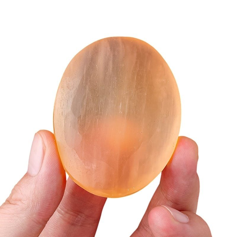 Selenite Palm Stone 2.36 in