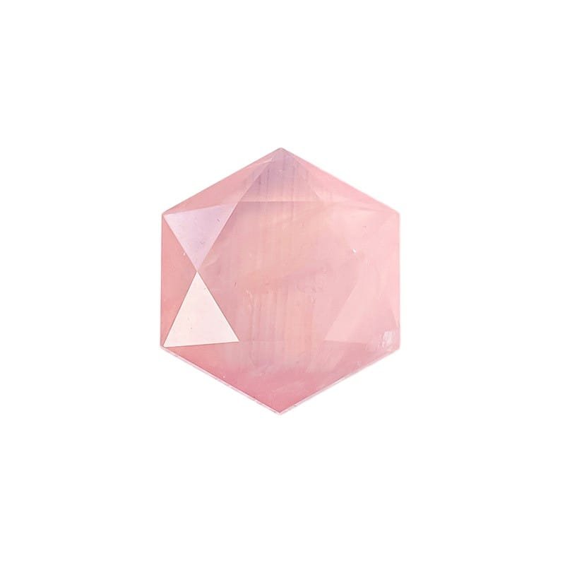 Rose Quartz Hexagram Carving 1.18 in