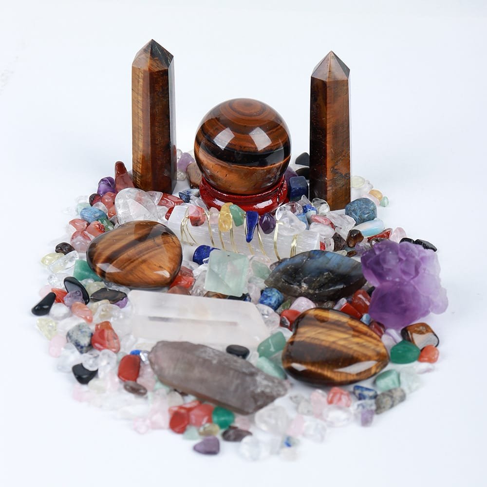 Tiger’s Eye Tumbled Stone Gift Box Set