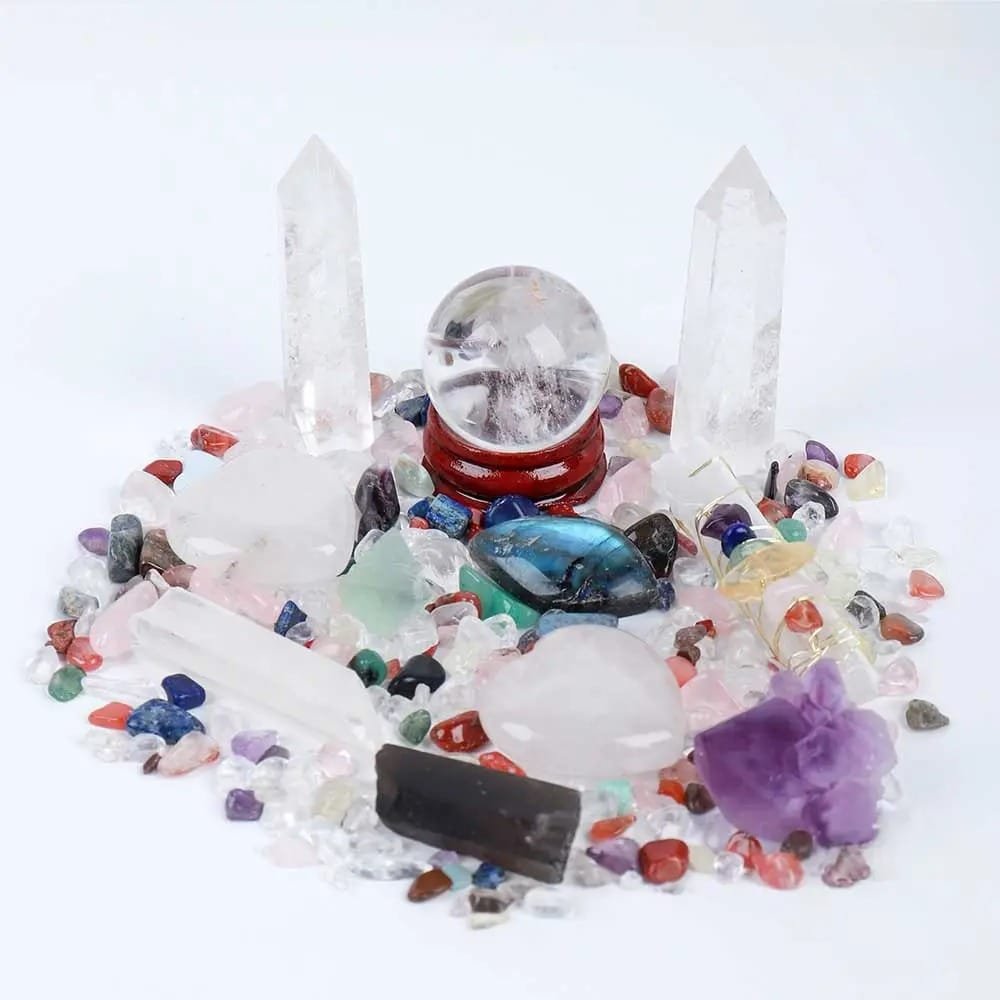 Clear Quartz Tumbled Stone Gift Box Set