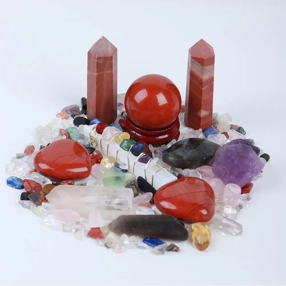 Jasper Tumbled Stone Gift Box Set