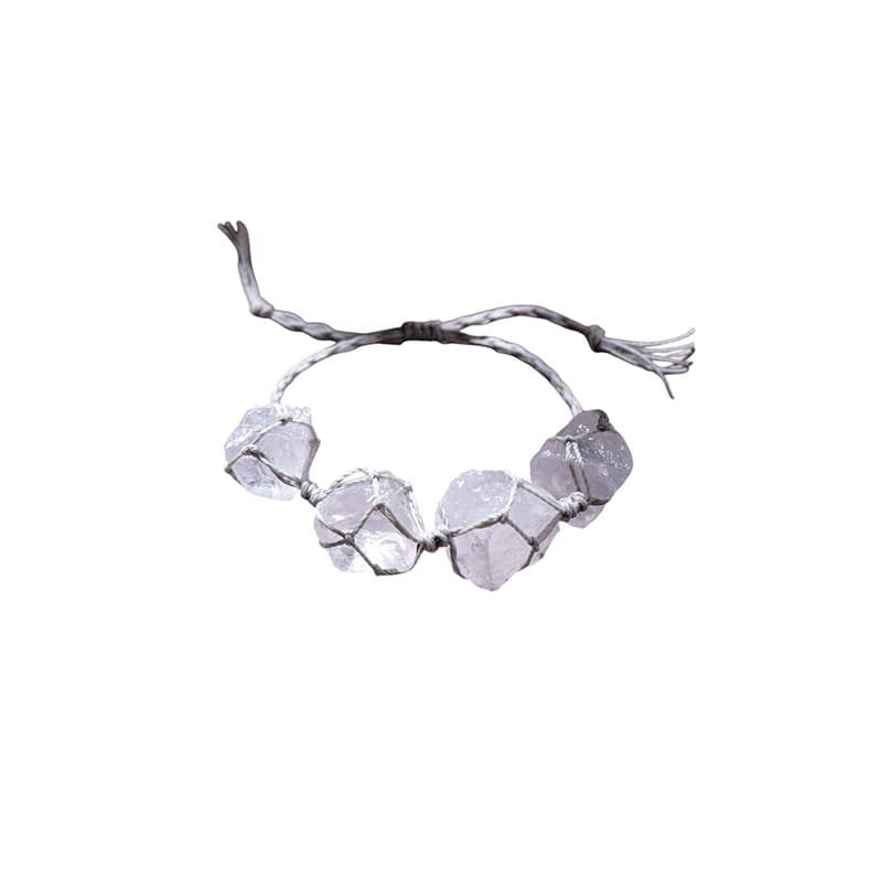 Clear Quartz Raw Stone Bracelet 0.79 in